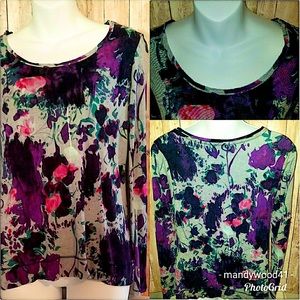 Simply Vera - Vera Wang Floral long sleeve Top